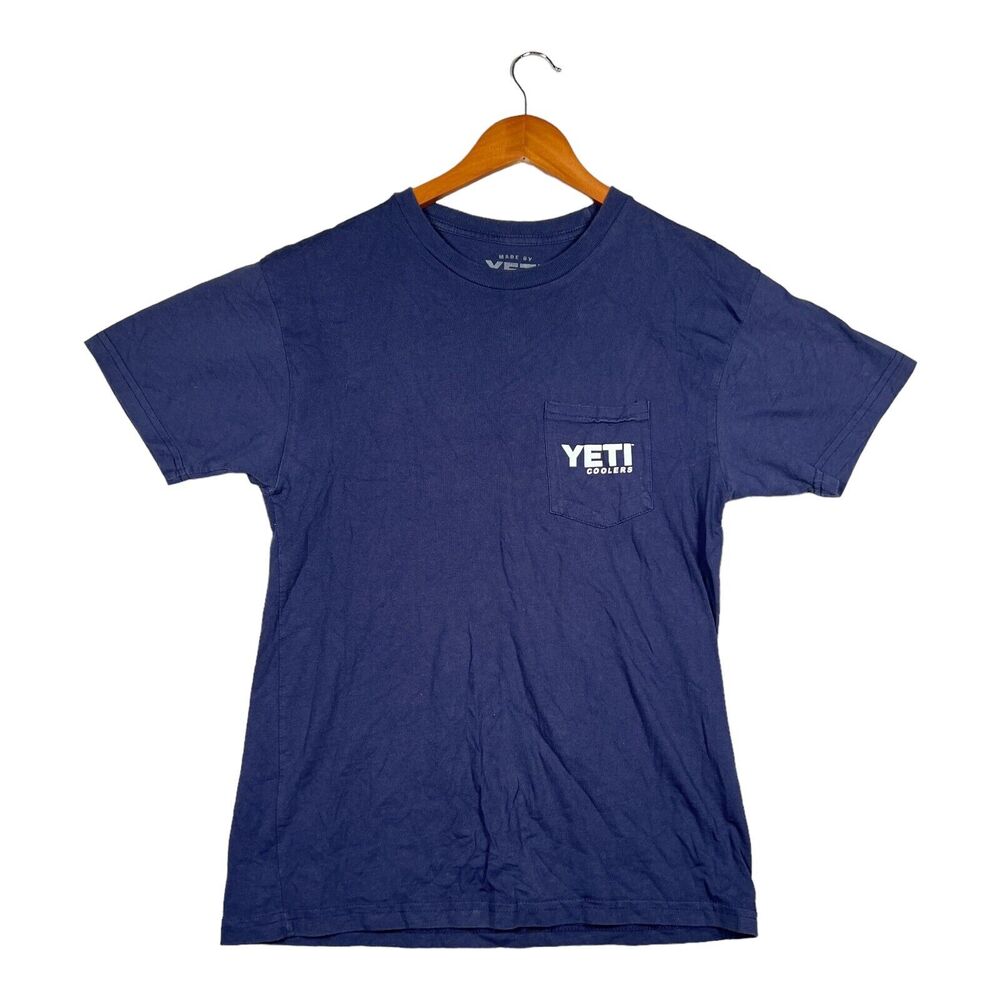 YETI Coolers Built For The Wild Blue Beer Beach Sun Outdoors T Shirt Men's M